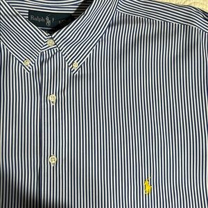 Ralph Lauren Blue and White Striped Men's Shirt